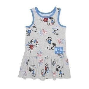 NWT. PEANUTS Girls’ Snoopy and Woodstock USA Dress